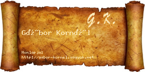 Gábor Kornél névjegykártya